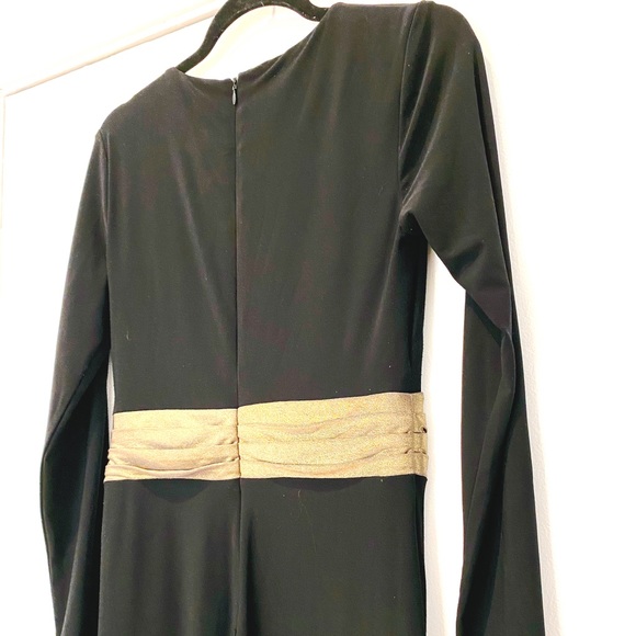 Black Ralph Lauren gown with gold trim - Picture 4 of 5